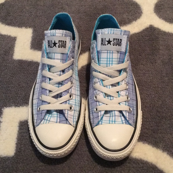blue plaid converse